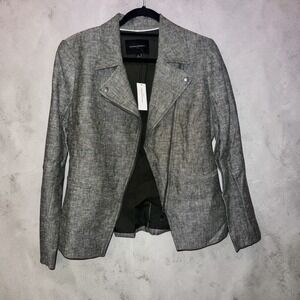 Banana Republic Moto Jacket Size 6 Gray Career Business Casual Blazer